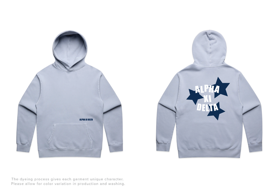 Faded Blue Star Heavy Weight Sorority Hoodie