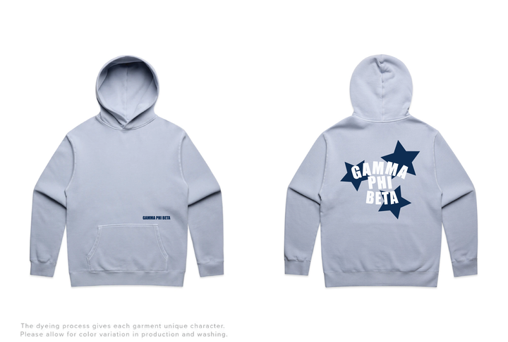 Faded Blue Star Heavy Weight Sorority Hoodie
