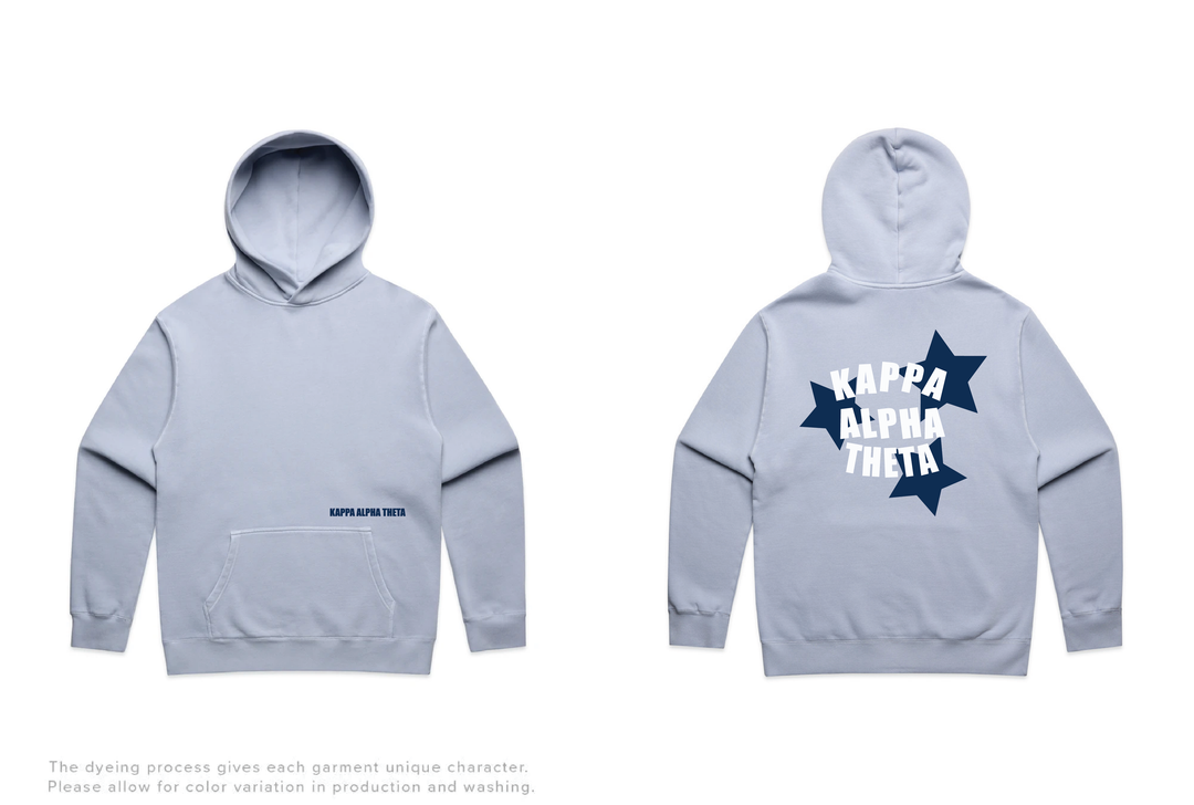 Faded Blue Star Heavy Weight Sorority Hoodie