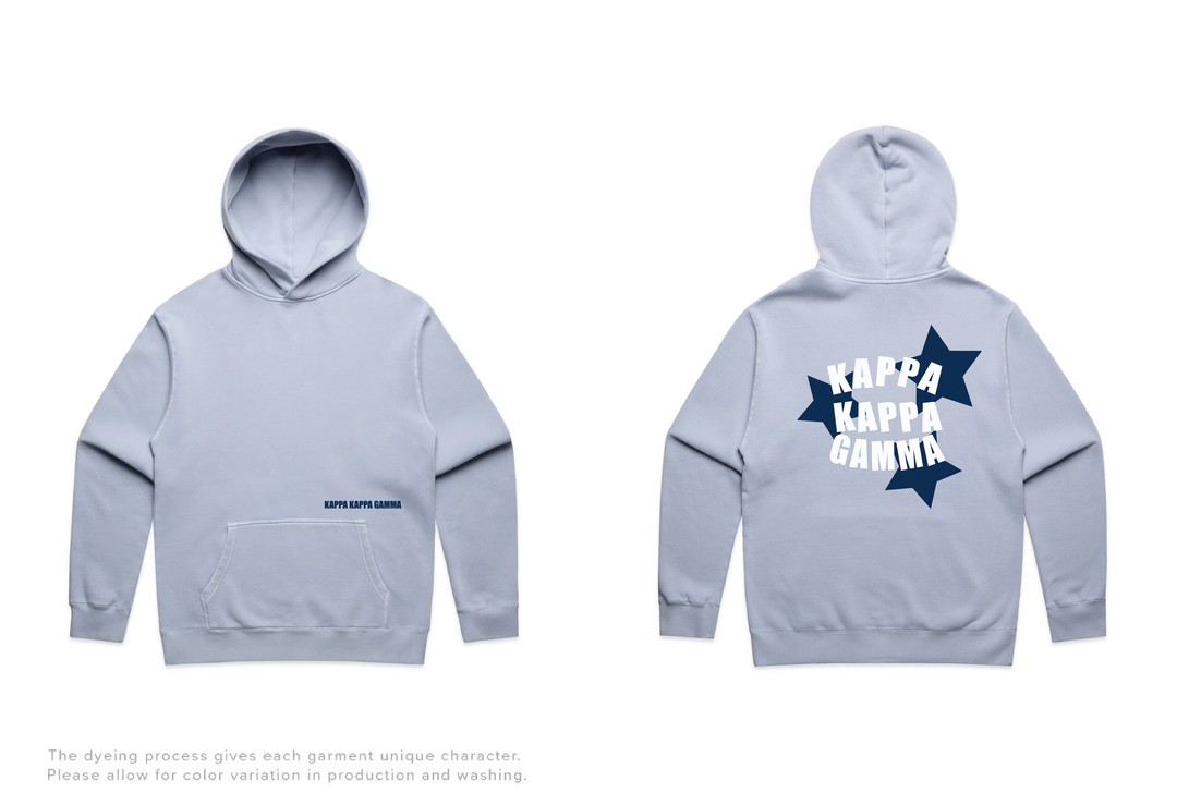 Faded Blue Star Heavy Weight Sorority Hoodie