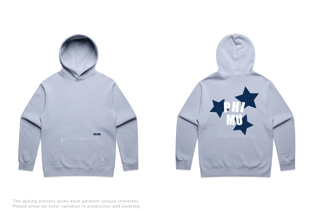 Faded Blue Star Heavy Weight Sorority Hoodie