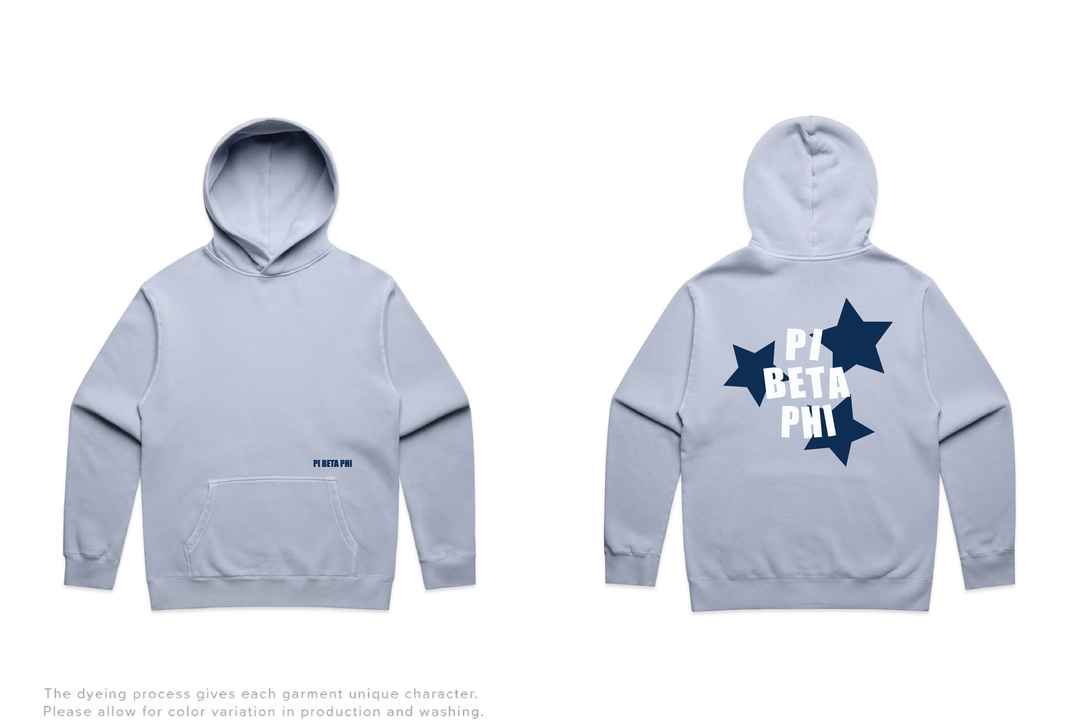 Faded Blue Star Heavy Weight Sorority Hoodie