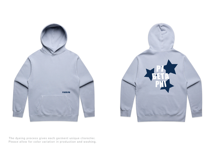 Faded Blue Star Heavy Weight Sorority Hoodie