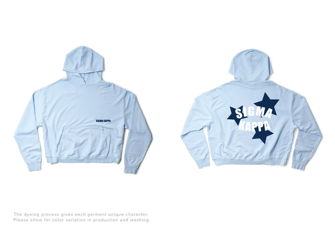 Arctic Blue Star Light Weight Sorority Hoodie