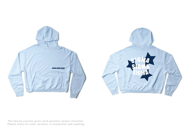 Arctic Blue Star Light Weight Sorority Hoodie