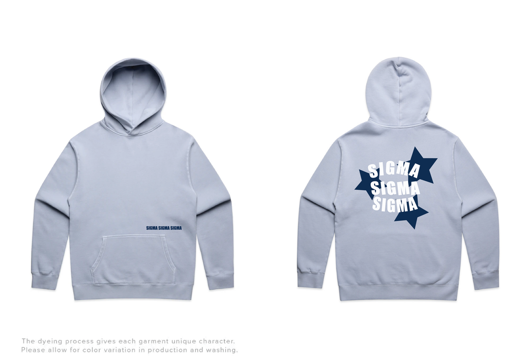 Faded Blue Star Heavy Weight Sorority Hoodie
