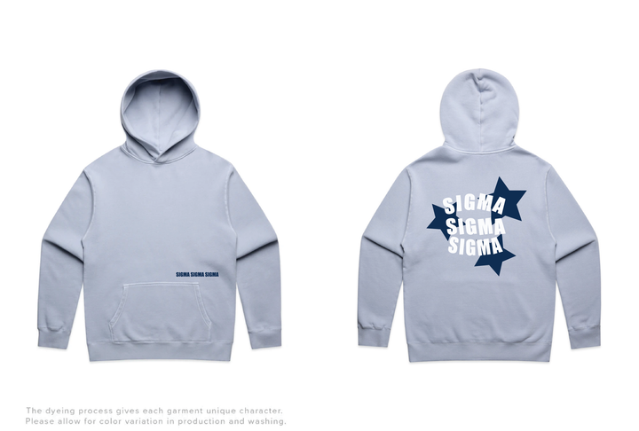 Faded Blue Star Heavy Weight Sorority Hoodie