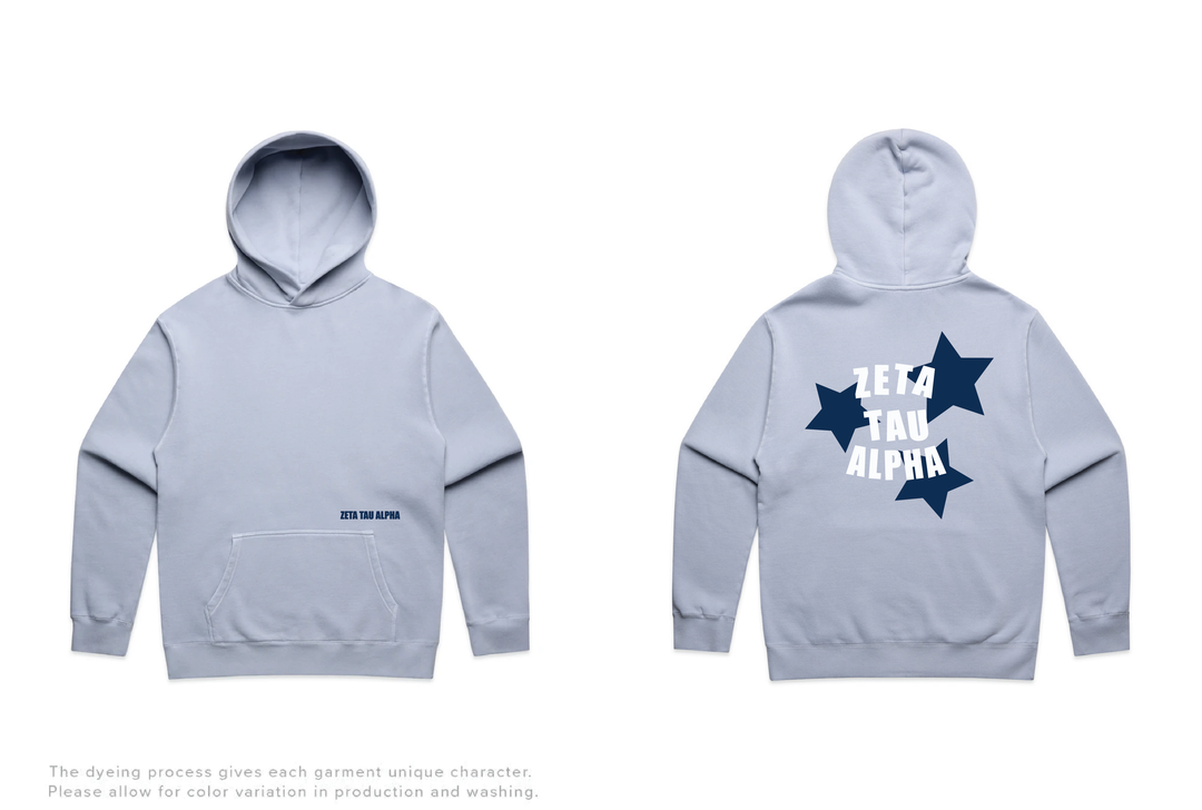Faded Blue Star Heavy Weight Sorority Hoodie