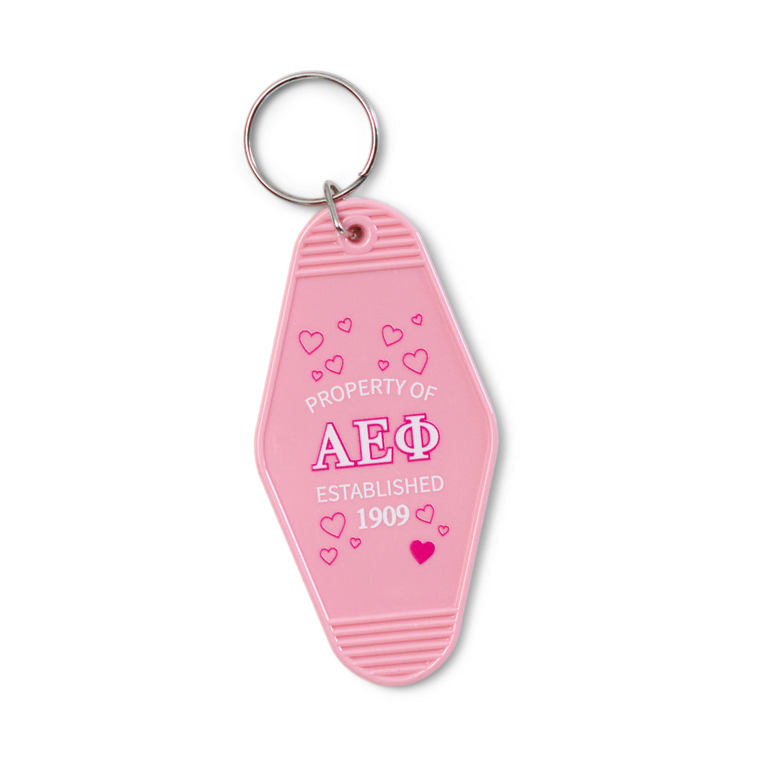 Pink Property Of Sorority Keychain