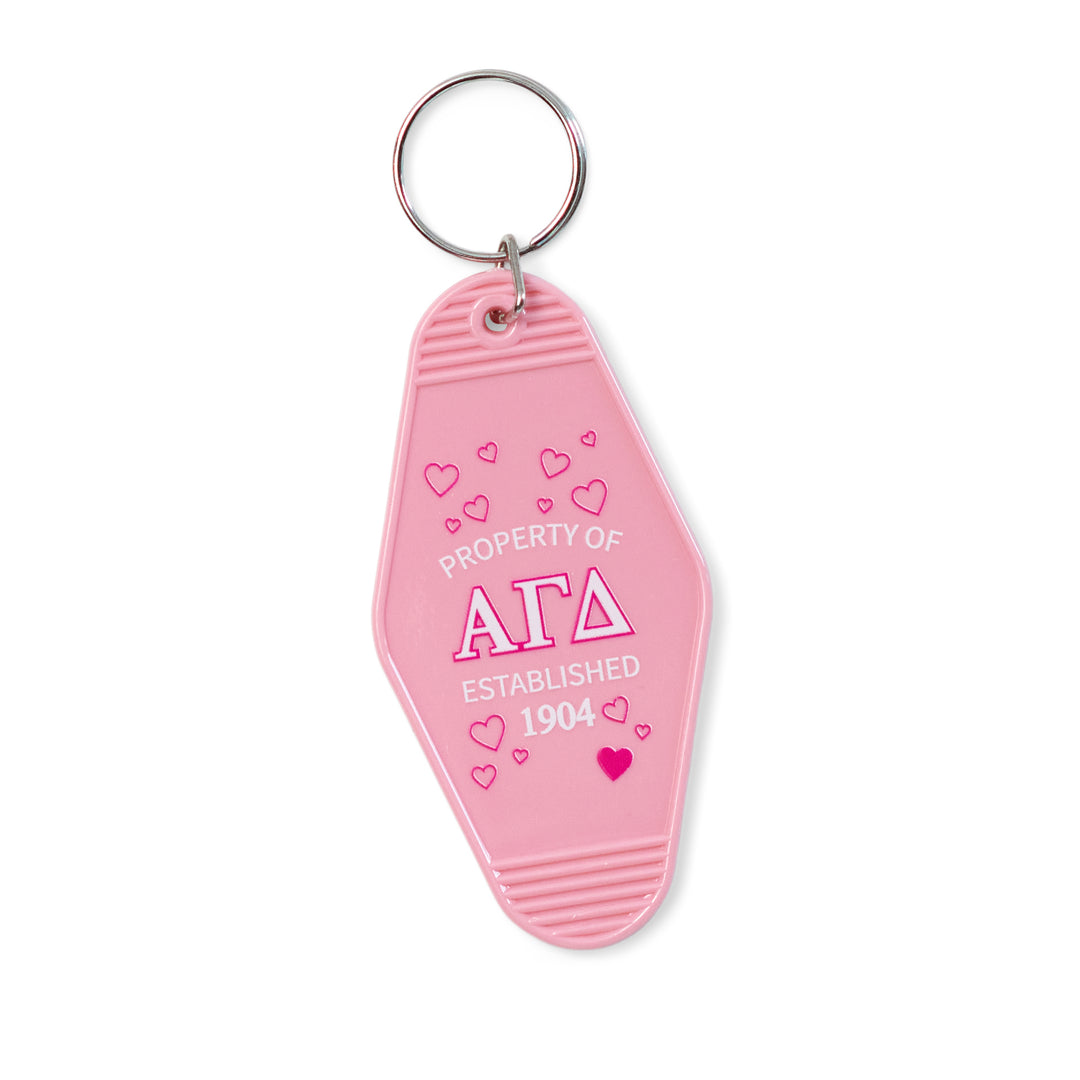 Pink Property Of Sorority Keychain