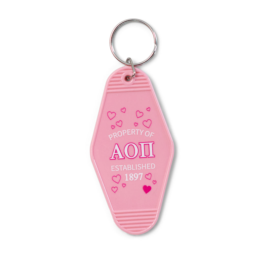 Pink Property Of Sorority Keychain