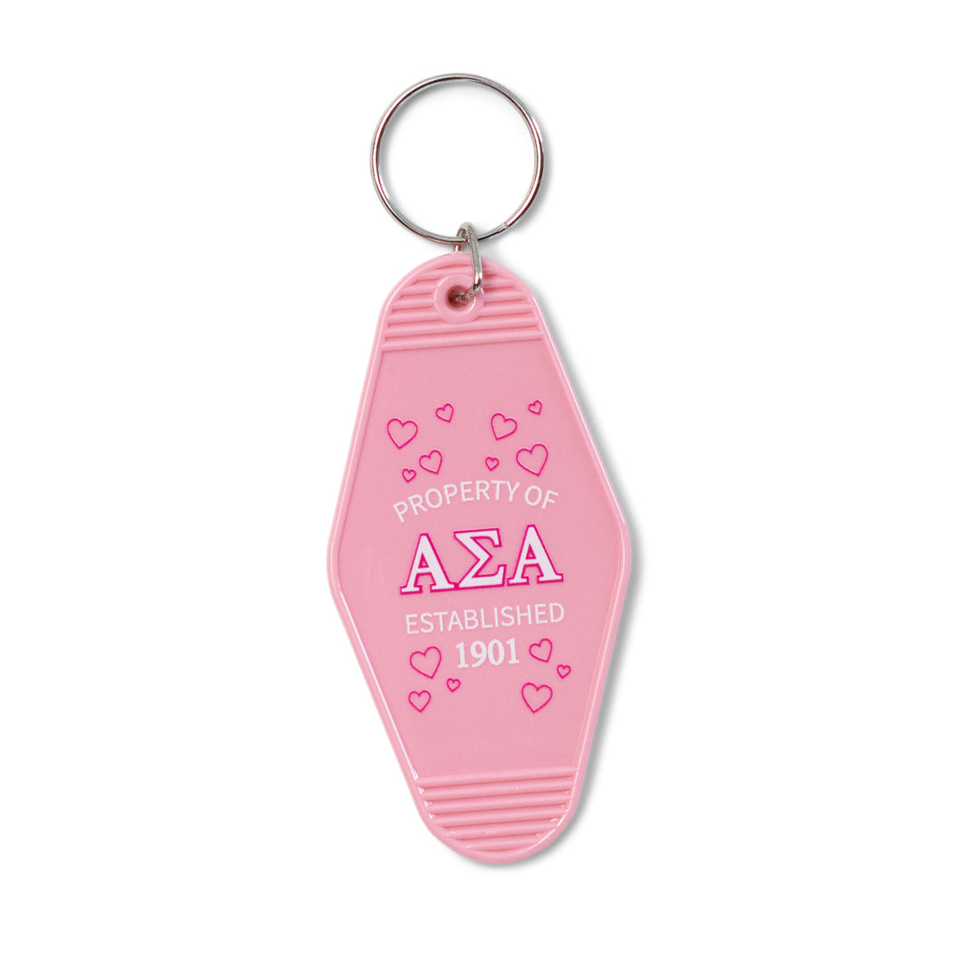 Pink Property Of Sorority Keychain