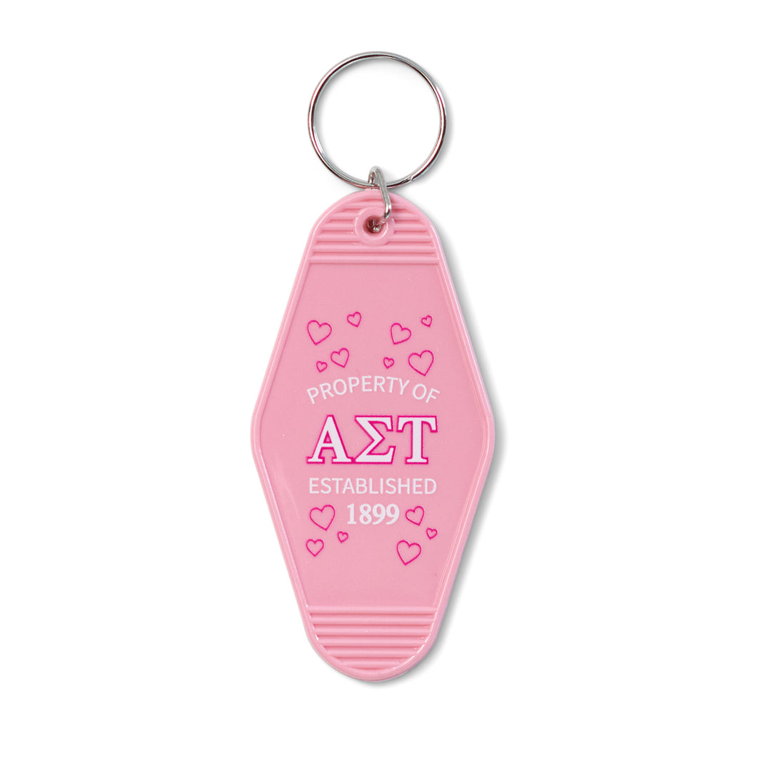 Pink Property Of Sorority Keychain