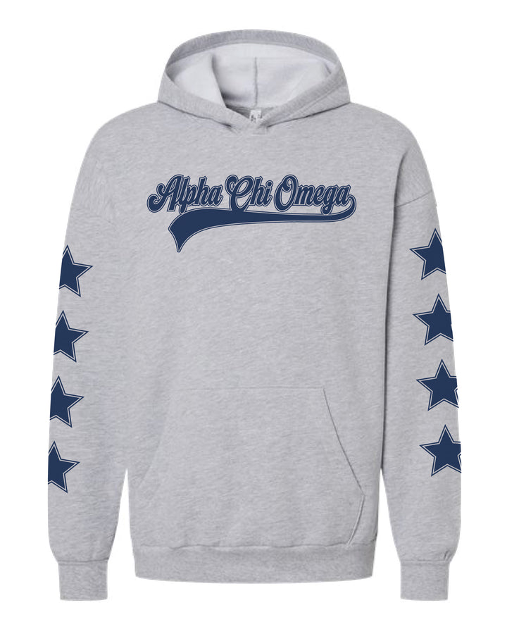 Star Sleeve Baseball Sorority Hoodie 2XL