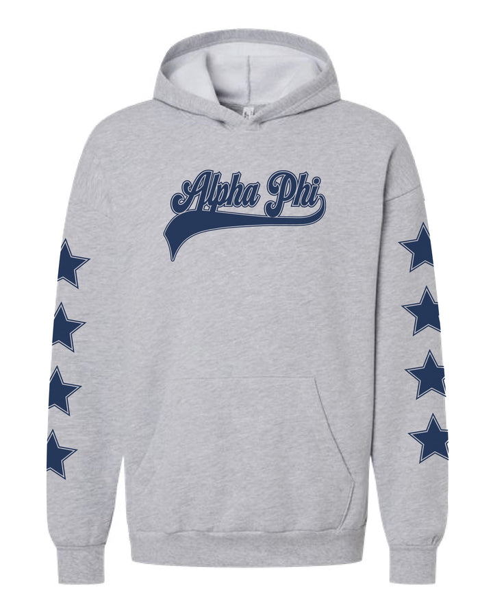 Star Sleeve Baseball Sorority Hoodie 2XL