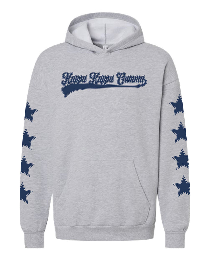 Star Sleeve Baseball Sorority Hoodie 2XL