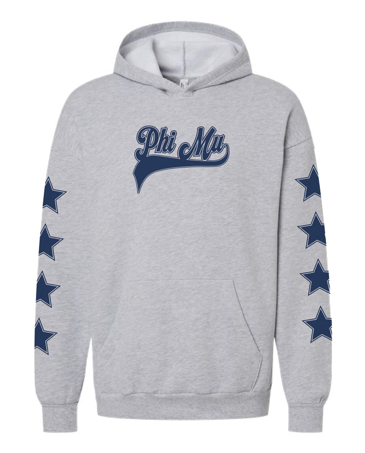 Star Sleeve Baseball Sorority Hoodie 2XL