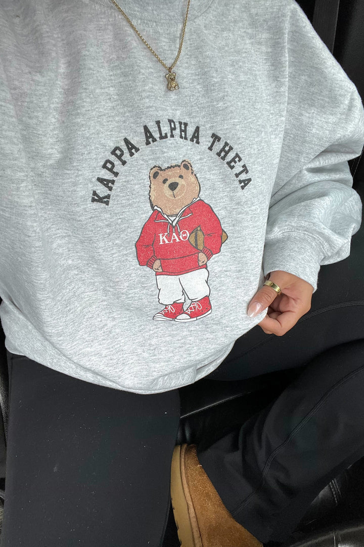 Collegiate Football Bear Sorority Crewneck - 2XL - 3XL