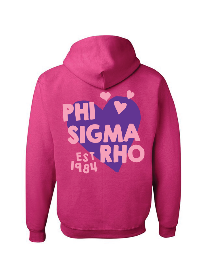 Phi Sigma Rho Pink Heart Hoodie