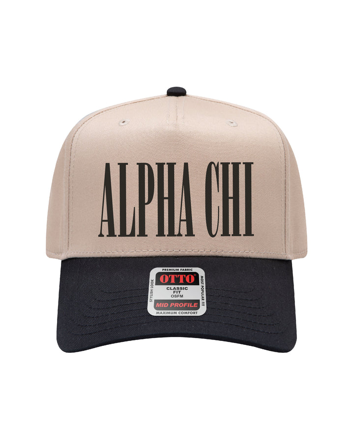 Embroidered Sorority Black/Khaki Hat