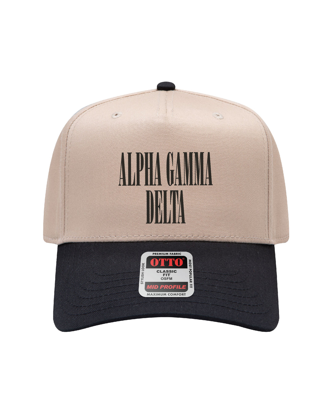 Embroidered Sorority Black/Khaki Hat