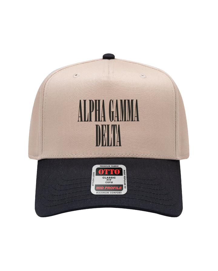 Embroidered Sorority Black/Khaki Hat