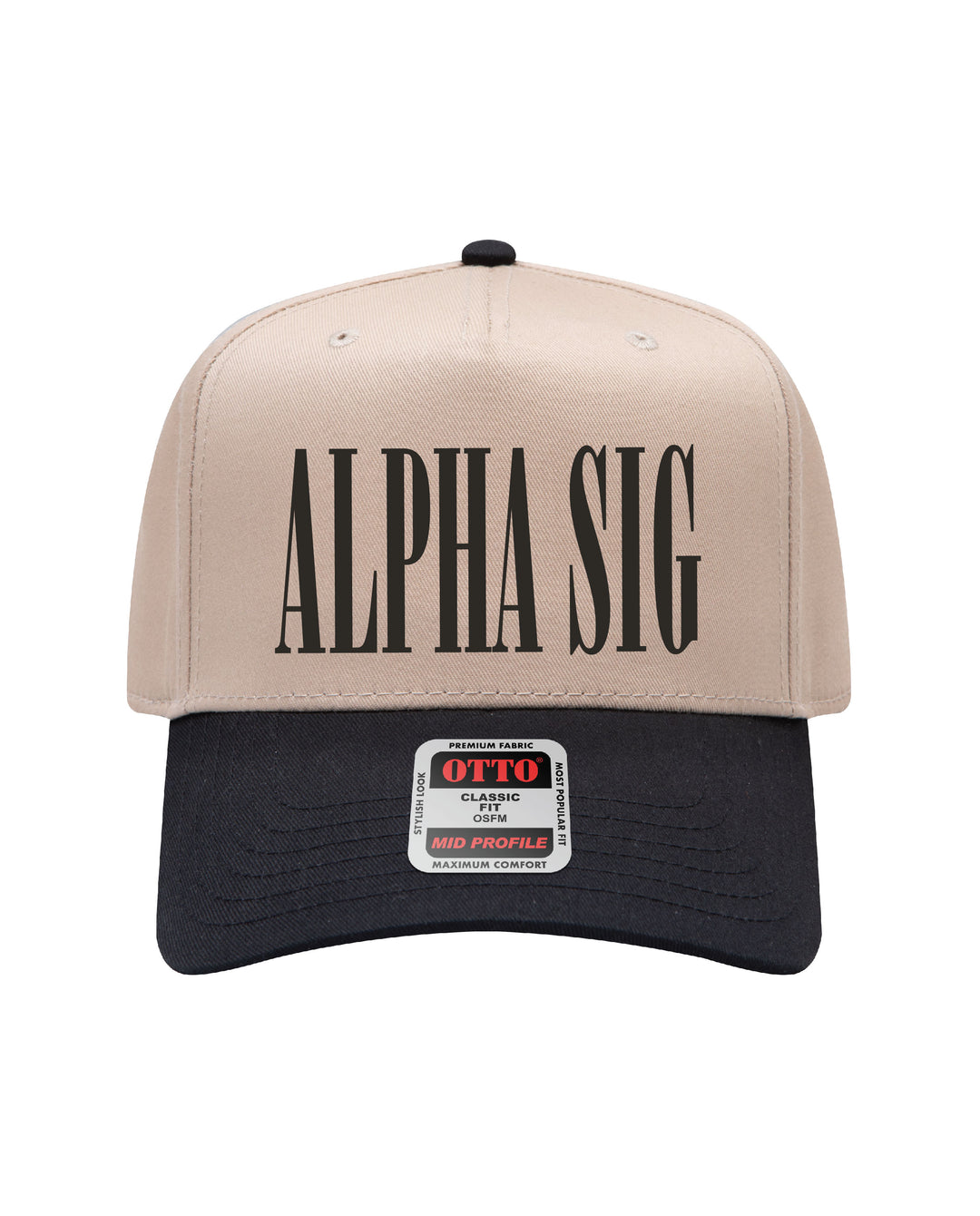 Embroidered Sorority Black/Khaki Hat