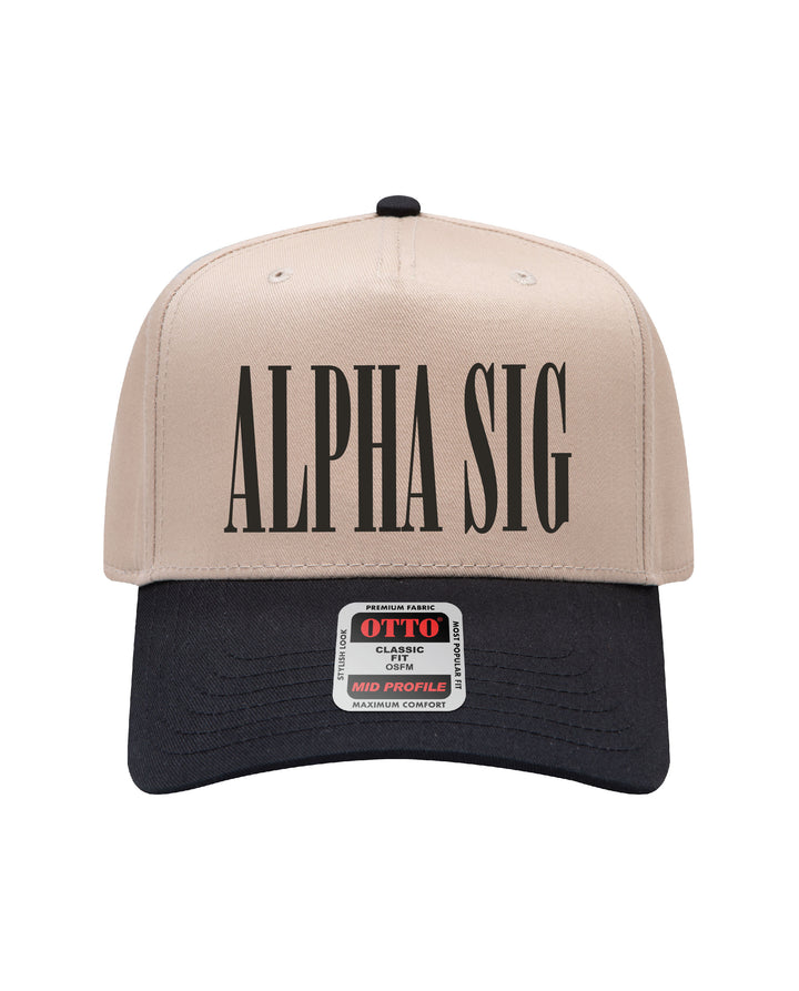 Embroidered Sorority Black/Khaki Hat