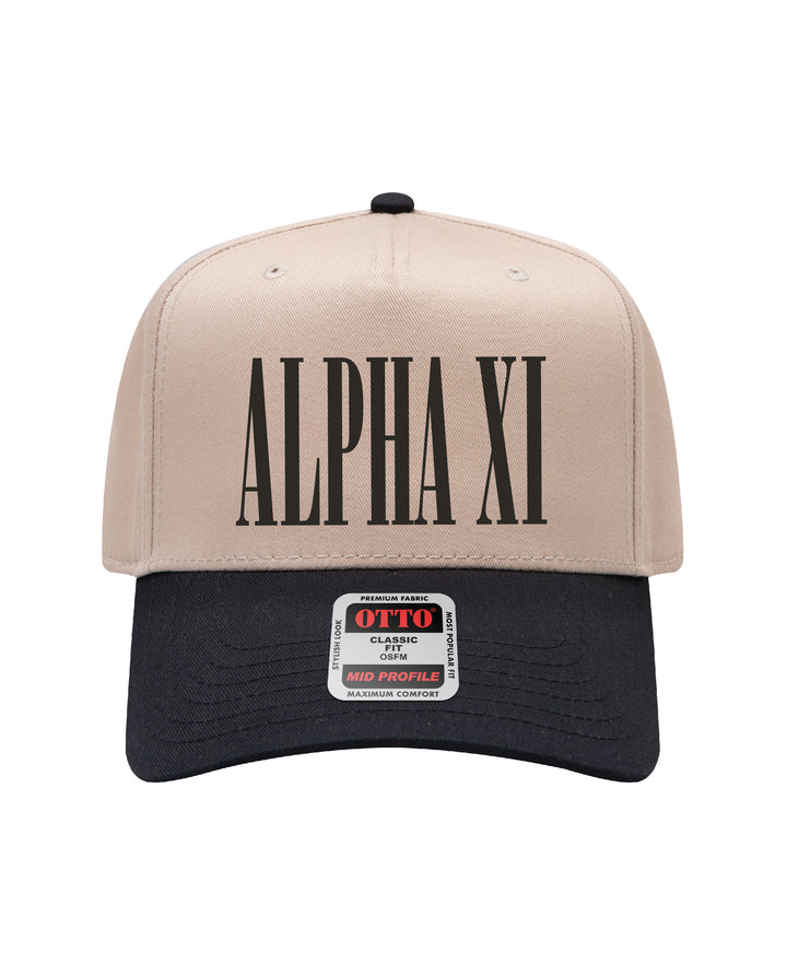 Embroidered Sorority Black/Khaki Hat