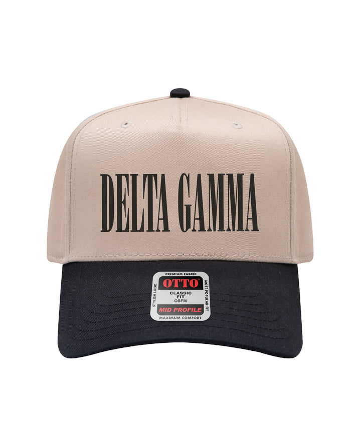 Embroidered Sorority Black/Khaki Hat