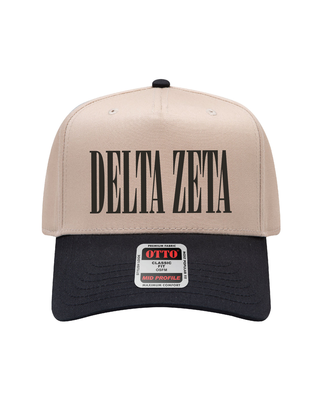 Embroidered Sorority Black/Khaki Hat