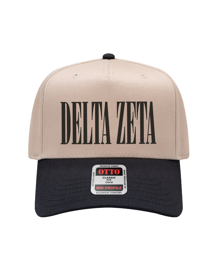Embroidered Sorority Black/Khaki Hat