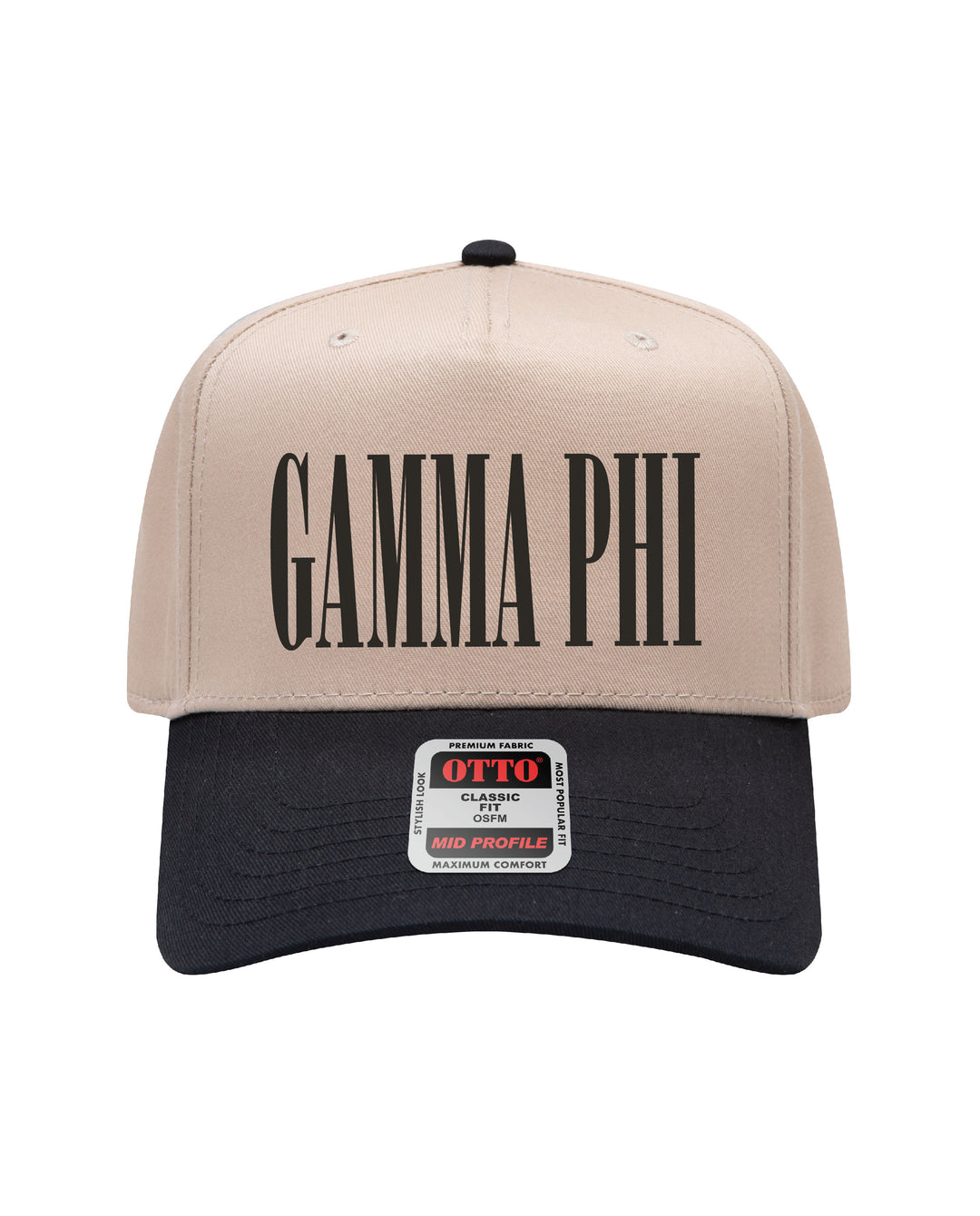 Embroidered Sorority Black/Khaki Hat
