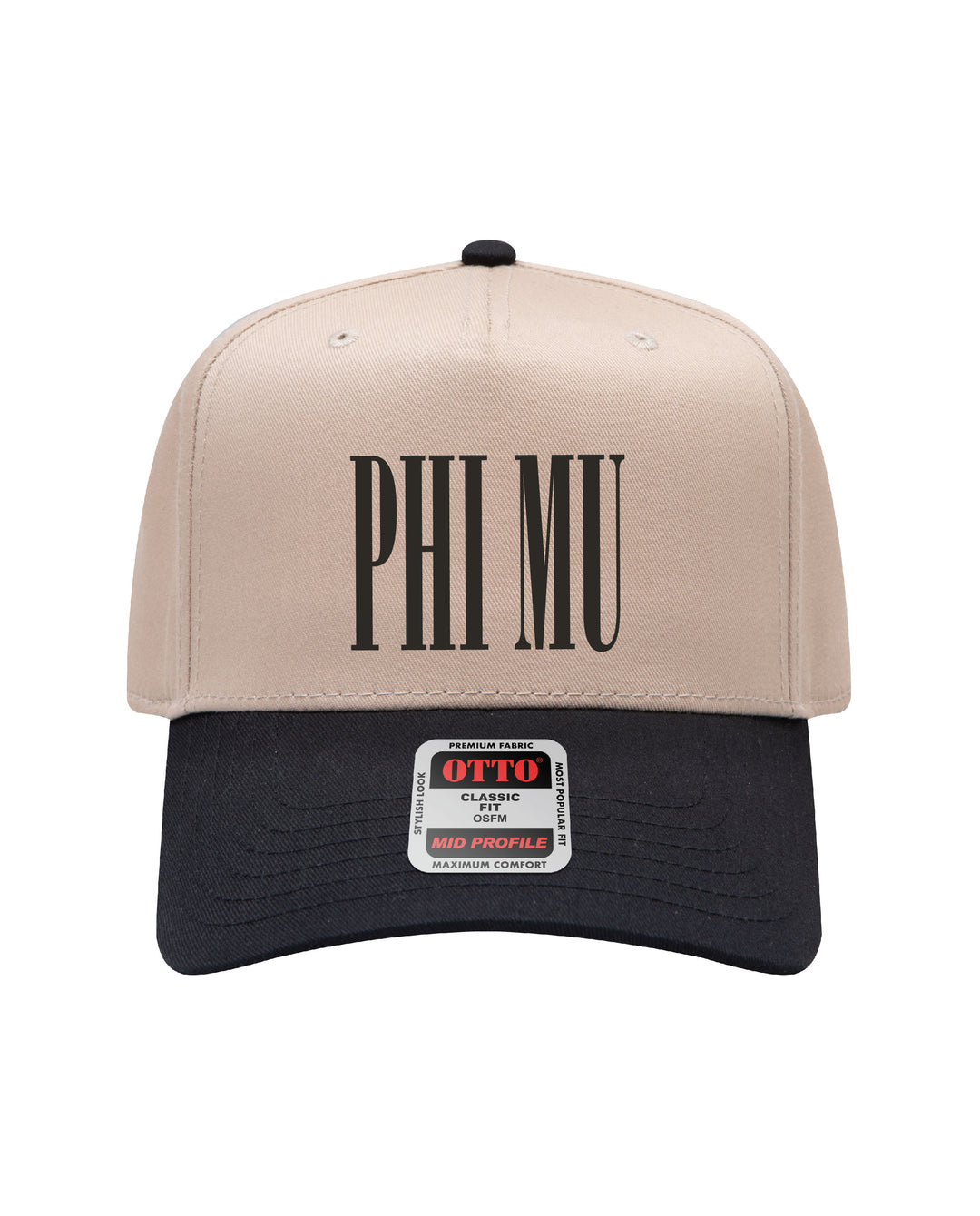 Embroidered Sorority Black/Khaki Hat