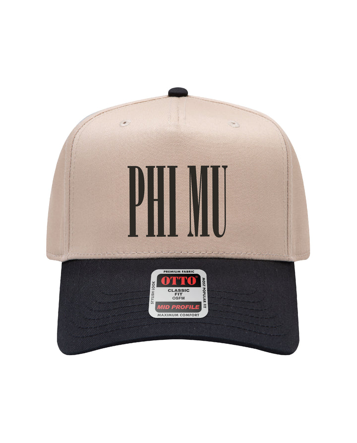 Embroidered Sorority Black/Khaki Hat