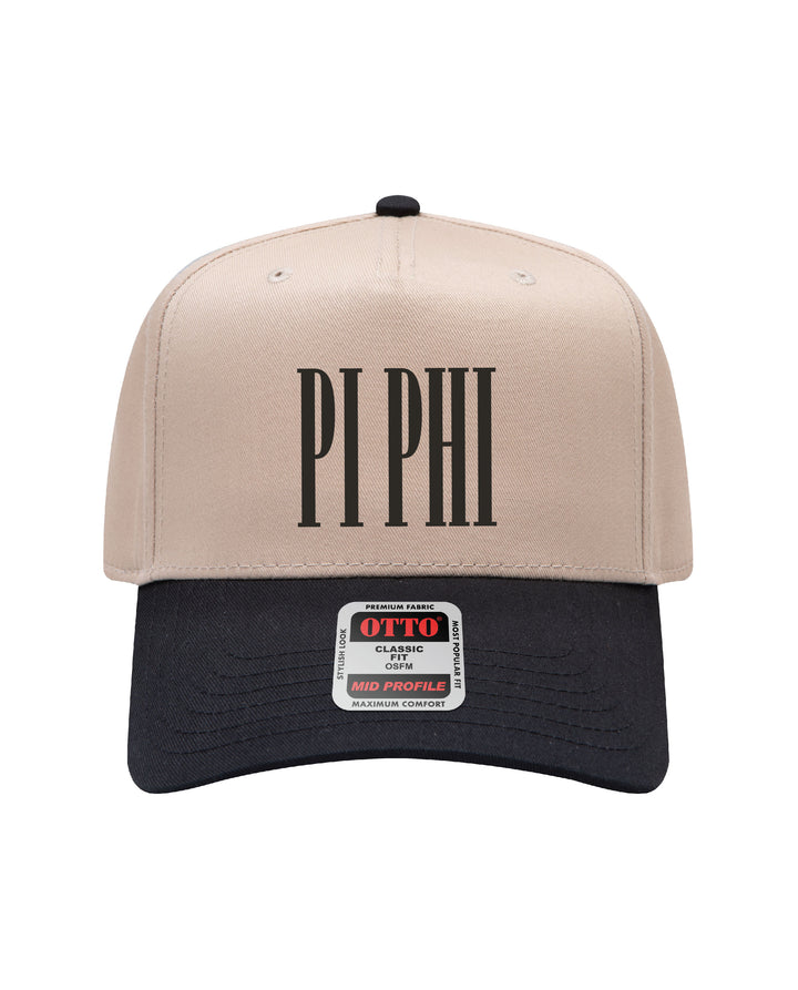 Embroidered Sorority Black/Khaki Hat