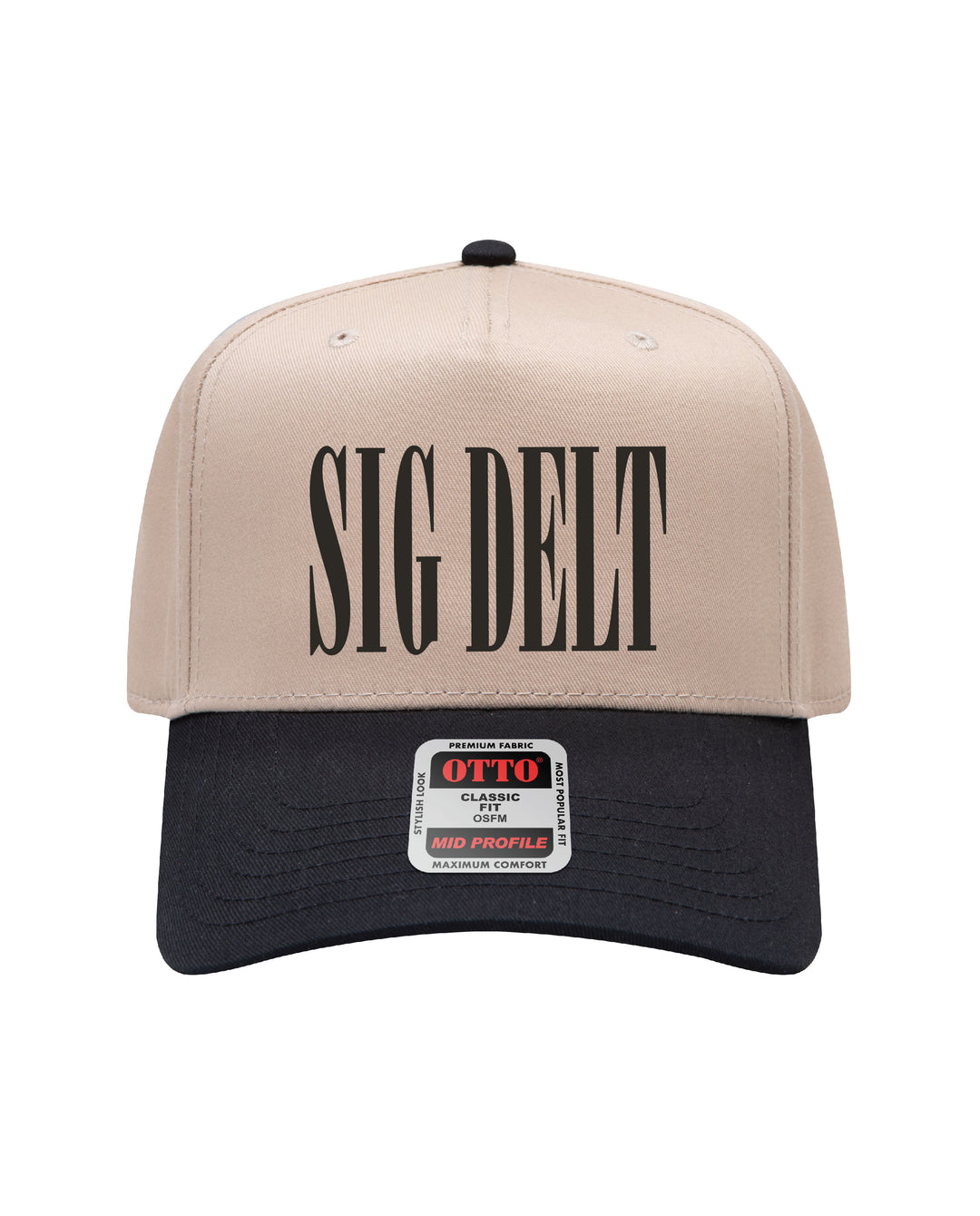 Embroidered Sorority Black/Khaki Hat