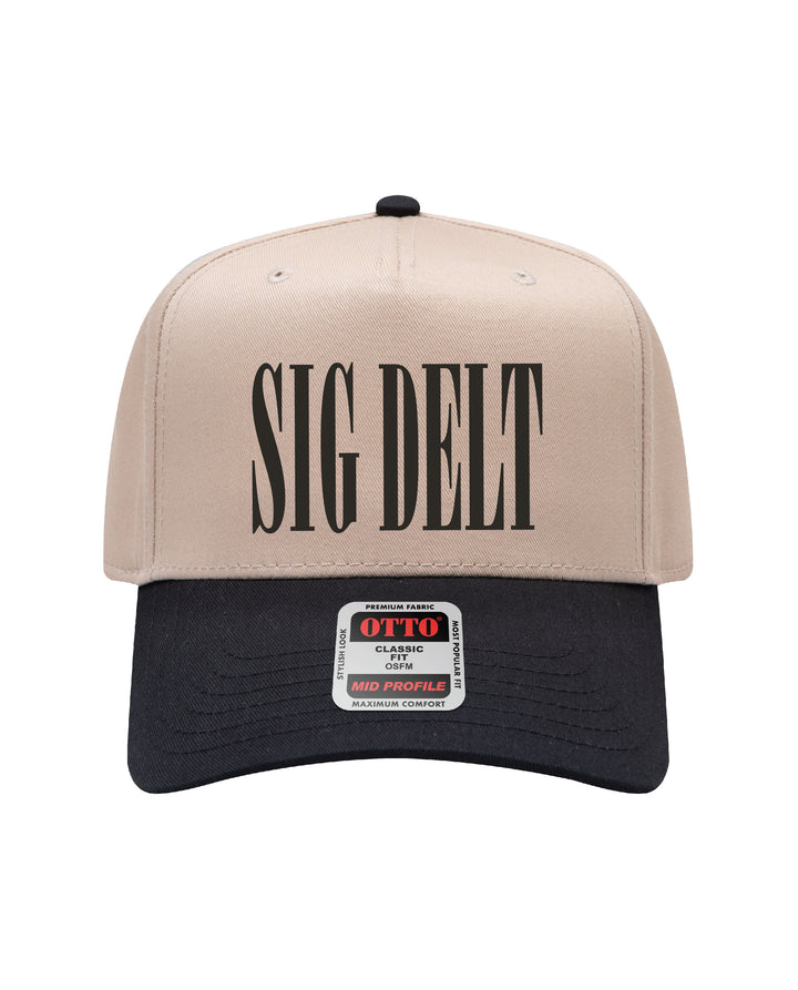 Embroidered Sorority Black/Khaki Hat