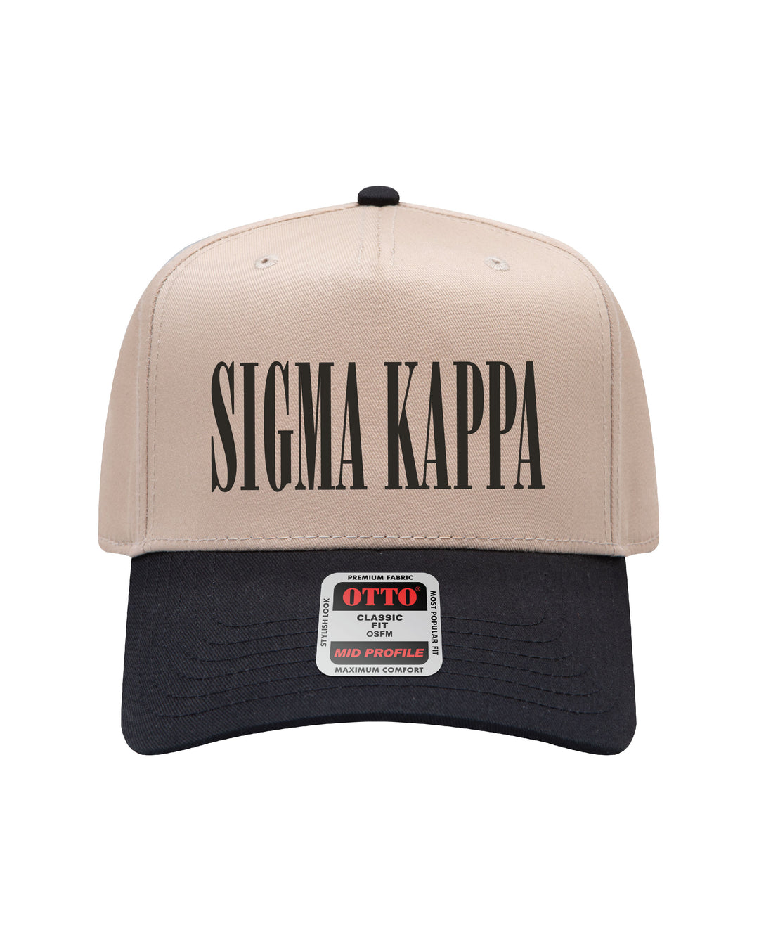 Embroidered Sorority Black/Khaki Hat