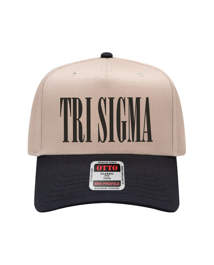 Embroidered Sorority Black/Khaki Hat