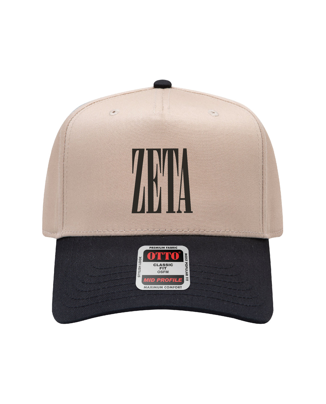 Embroidered Sorority Black/Khaki Hat