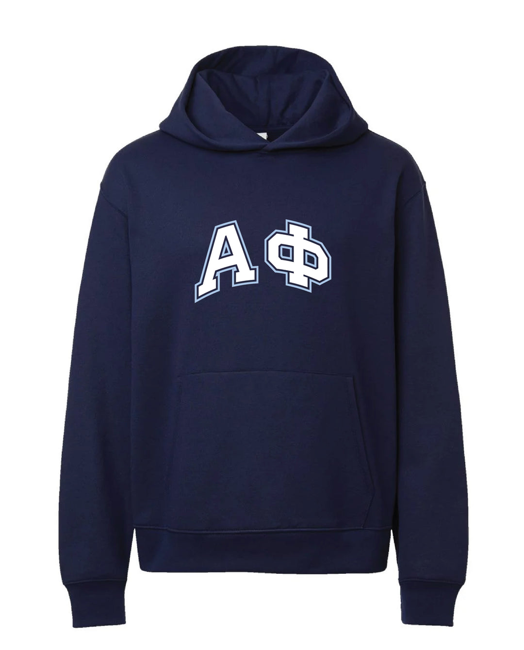 Block Letter Outline Navy Heavy Weight Sorority Hoodie