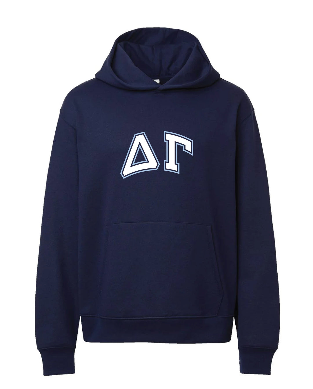 Block Letter Outline Navy Heavy Weight Sorority Hoodie