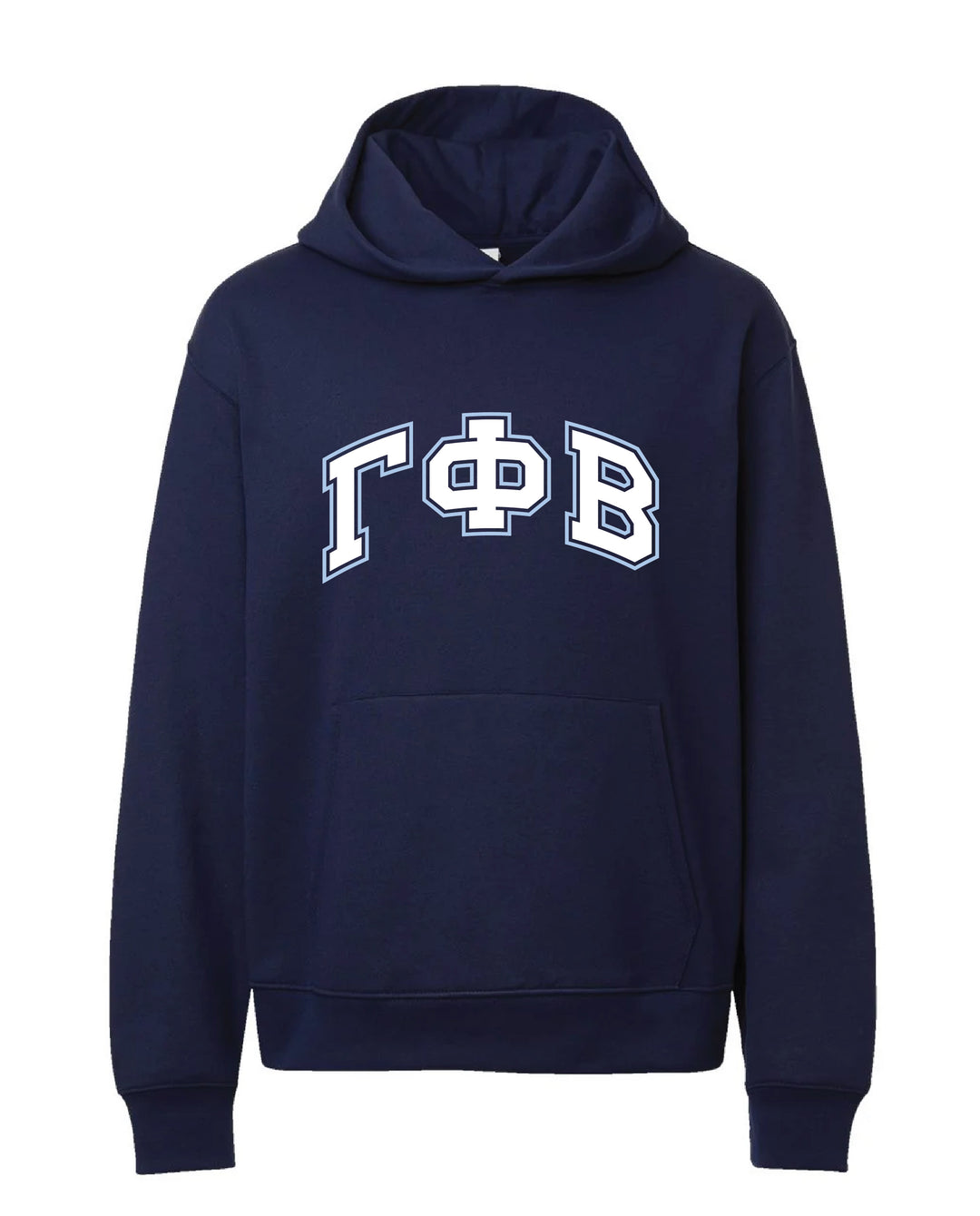 Block Letter Outline Navy Heavy Weight Sorority Hoodie