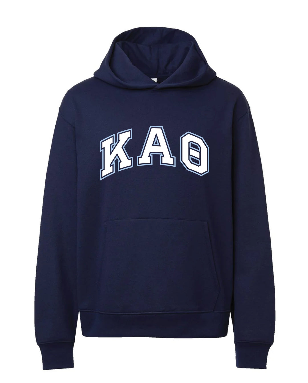 Block Letter Outline Navy Heavy Weight Sorority Hoodie