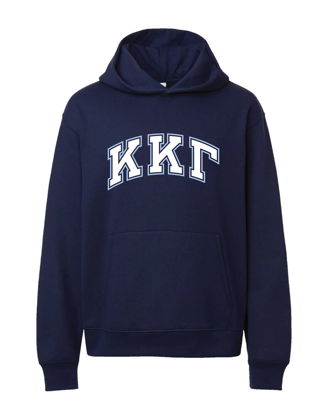 Block Letter Outline Navy Heavy Weight Sorority Hoodie
