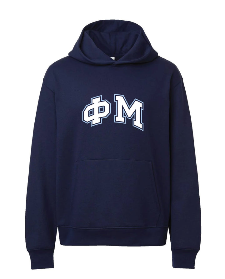 Block Letter Outline Navy Heavy Weight Sorority Hoodie