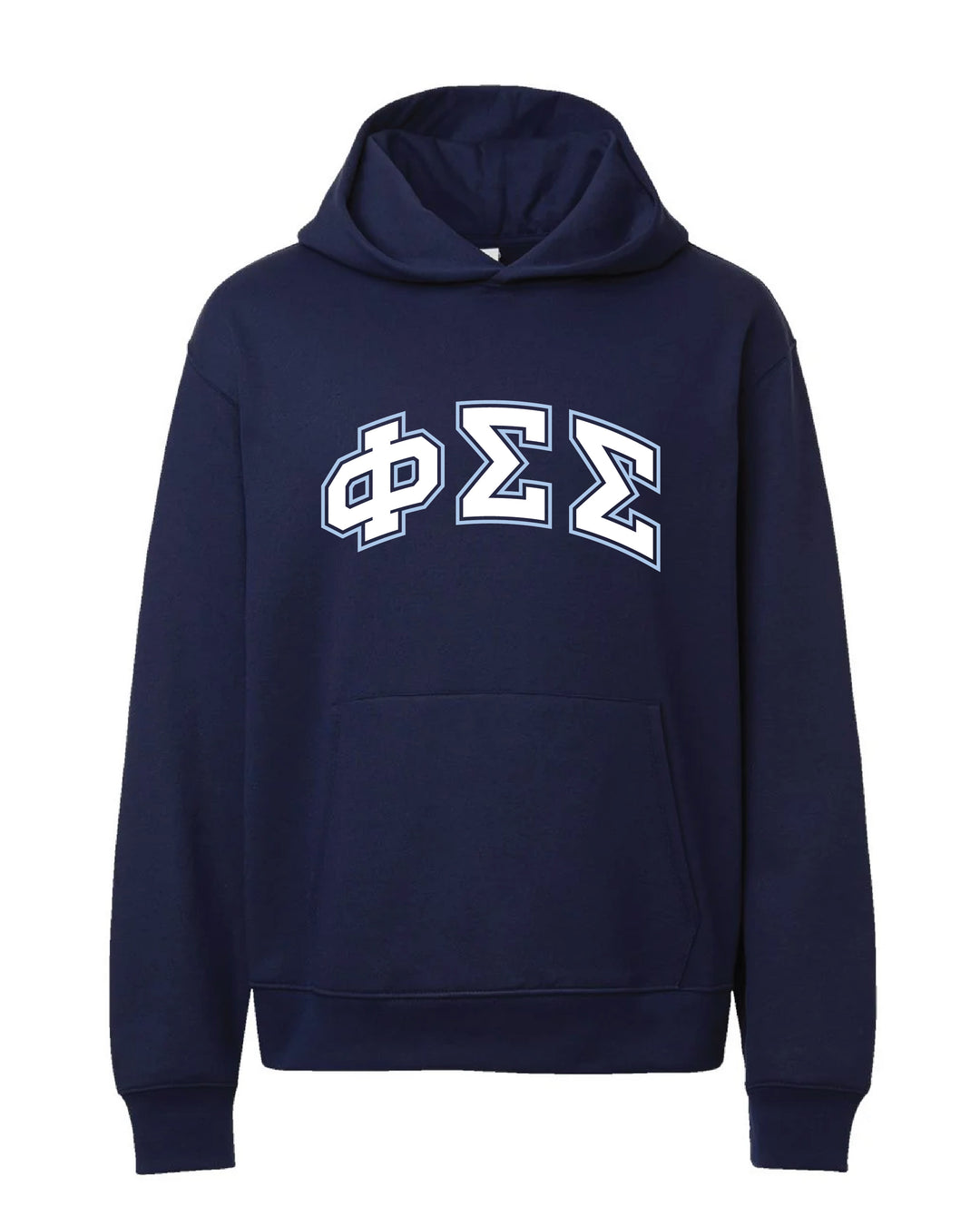 Block Letter Outline Navy Heavy Weight Sorority Hoodie