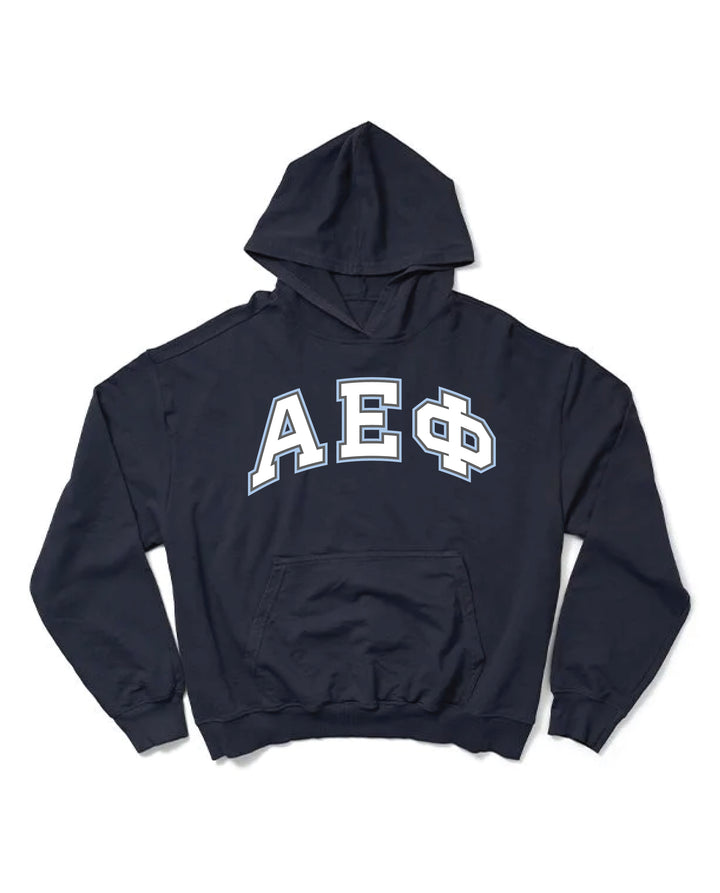 Block Letter Midnight Sky Light Weight Sorority Hoodie