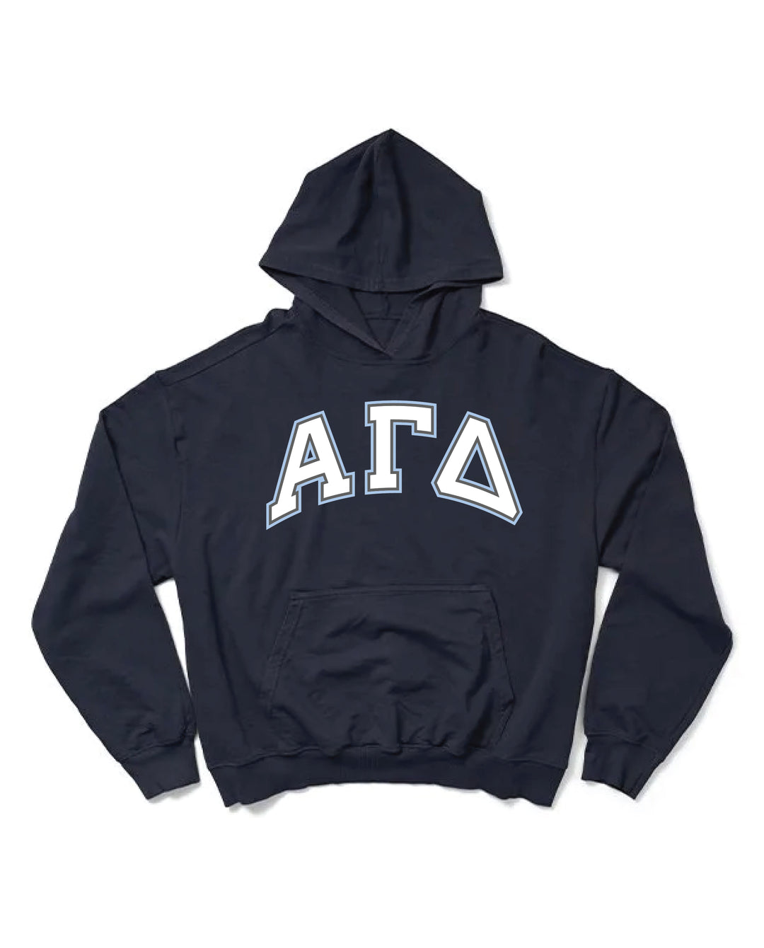 Block Letter Midnight Sky Light Weight Sorority Hoodie